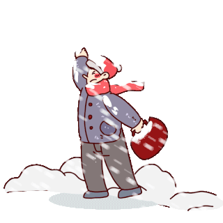 冬季极端天气暴雪中行走的女孩雪灾gif图素材