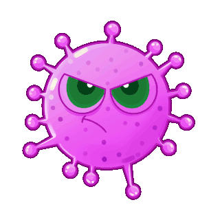 紫色圆球形病毒细菌病菌卡通渐变动图gif
