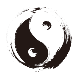 黑白水墨八卦图太极中国风