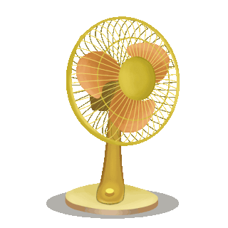 夏天黄色风扇扇叶转动gif图素材