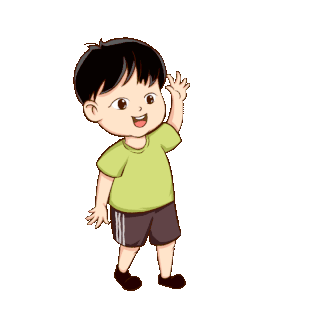 打招呼问好你好HI小朋友小孩男孩动图gif