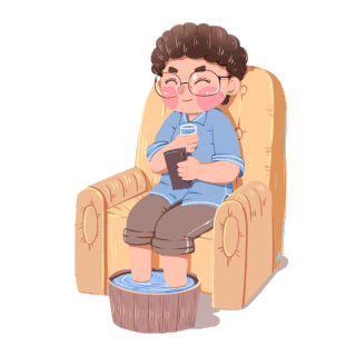 秋天养生泡脚玩手机洗脚动图gif