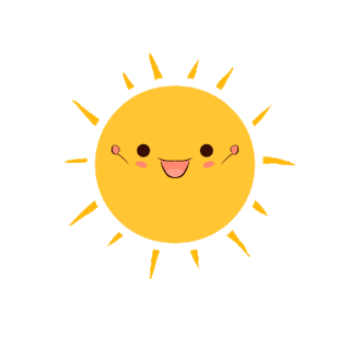 太阳免抠png图片素材卡通可爱太阳开心招手动图元素