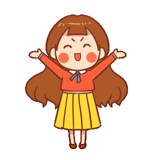 卡通女孩开心喜欢元气满满表情包gif图素材