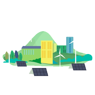 节能减排清洁能源可持续发展保护环境风电太阳能碳中和环保动图gif