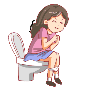 惬意厕所gif图片素材卫生间便秘女孩拉肚子gif图素材
