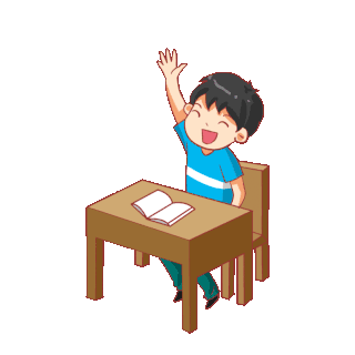 教育阅读学习举手抢答的学生gif图素材