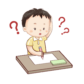 卡通疑问教育思考小孩学生做作业问号gif图素材