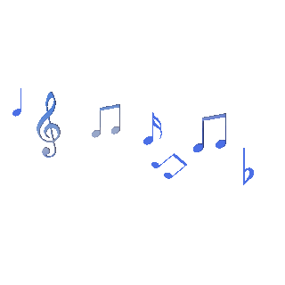 音乐音符蓝色漂浮动图gif