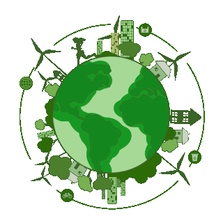 绿色低碳节能环保生活地球旋转可循环动图gif