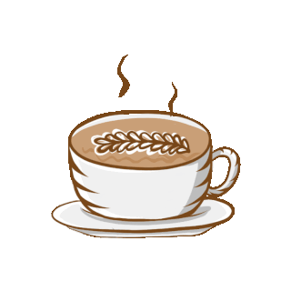 咖啡冒热气简约棕色动图gif