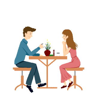 情侣男女约会相亲扁平动图gif