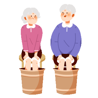 重阳节重阳泡脚洗脚养生老爷爷老奶奶秋天秋季老人动图gif