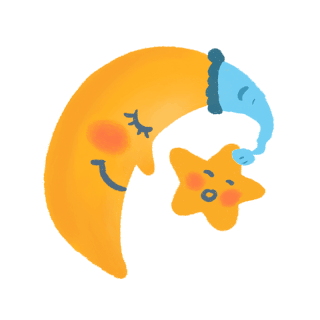 戴婴儿帽月亮星星婴儿可爱主题贴纸装饰手绘gif图素材