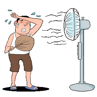 夏天电风扇扇子吹风炎热高温天气gif图素材