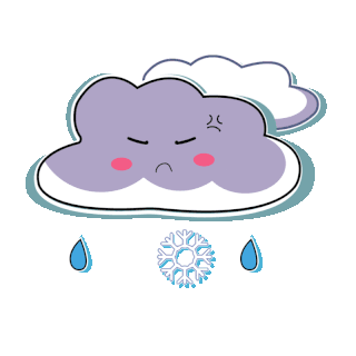 雨夹雪拟人天气云彩乌云密布