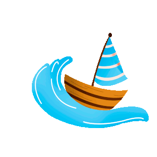 卡通小帆船乘风破浪gif图片元素