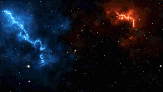 发光蓝色红色星云粒子穿梭星空宇宙视频背景动图gif  
