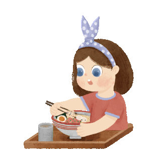 女孩享用美食食物吃东西吃饭gif图素材gif图片素材下载-千库网