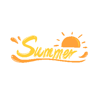 炎热夏天橙色夏天阳光贴纸小清新标题动图gif