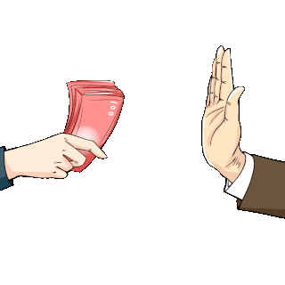 gif图片素材拒绝手势贿赂反腐败学会拒绝诱惑钱财普法教育gif图素材