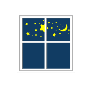 夜晚星空晚上窗户星星月亮夜景动图gif