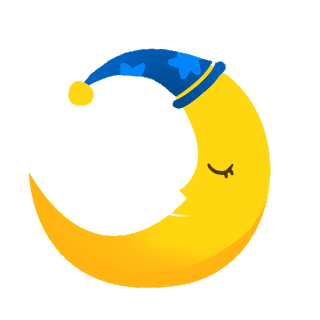 弯月卡通月亮睡觉gif