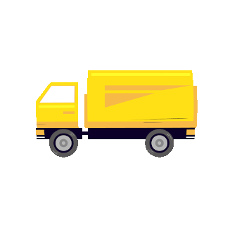 物流运输货车图标黄色扁平动图gif