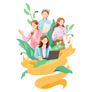 简约妇女节职业女性群像插画女神动图gif
