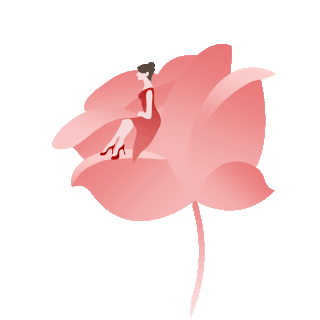 三八妇女节玫瑰花朵女性手绘动图gif