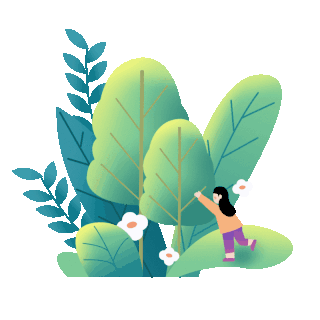 3.12植树节植树小女孩小学生栽树緑植野花野草种树植树造林动