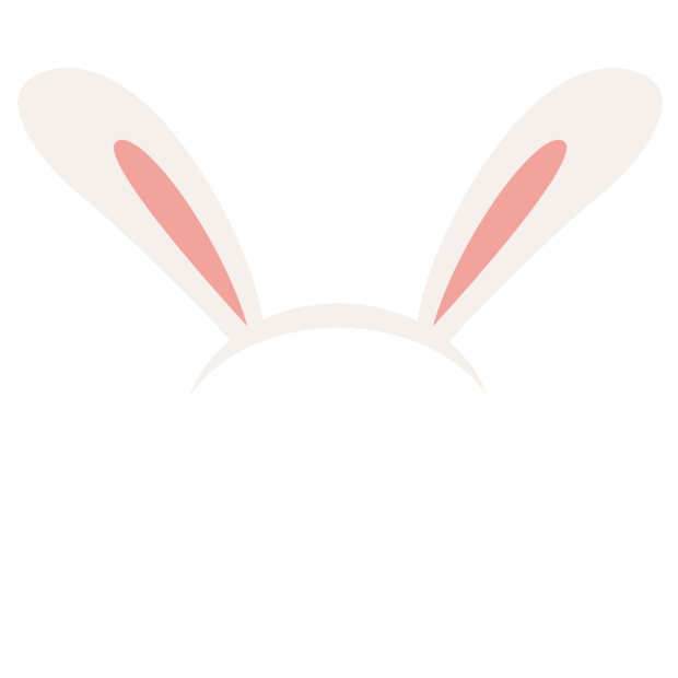 粉色扁平化卡通兔耳朵爱心