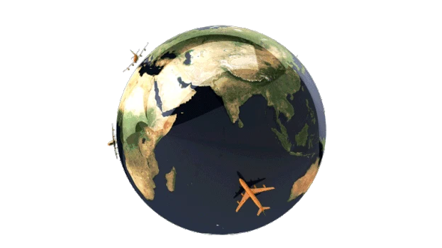 地球旋转飞机运输联网