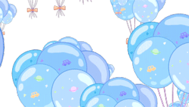 卡通气球漂浮天空上