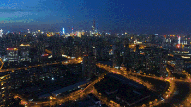 上海城市夜景实拍夜景夜晚