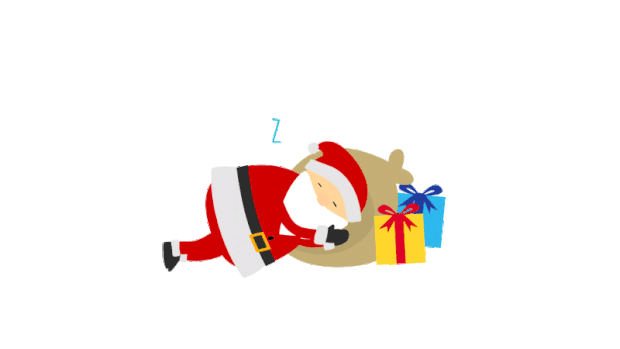圣诞老人睡觉动画元素