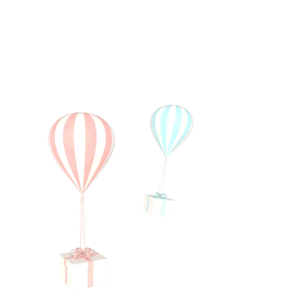 C4D立体情人节气球装饰素材