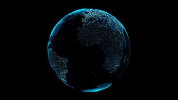 地球仪粒子gif图片元素展示