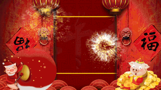 红色喜庆春节开门红背景