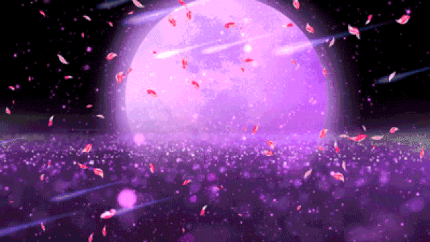 紫色月亮情人节背景