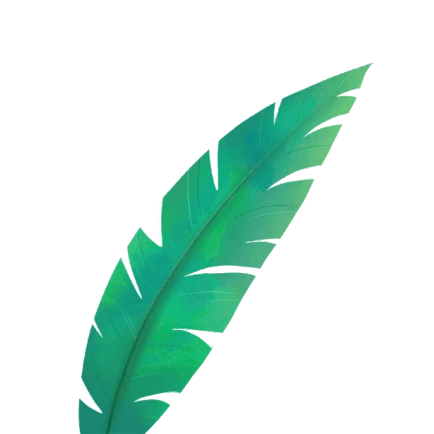 手绘自然绿色树叶热带植物芭蕉叶