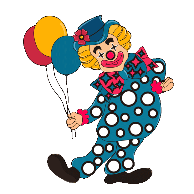  愚人节拿气球小丑可爱卡通形象