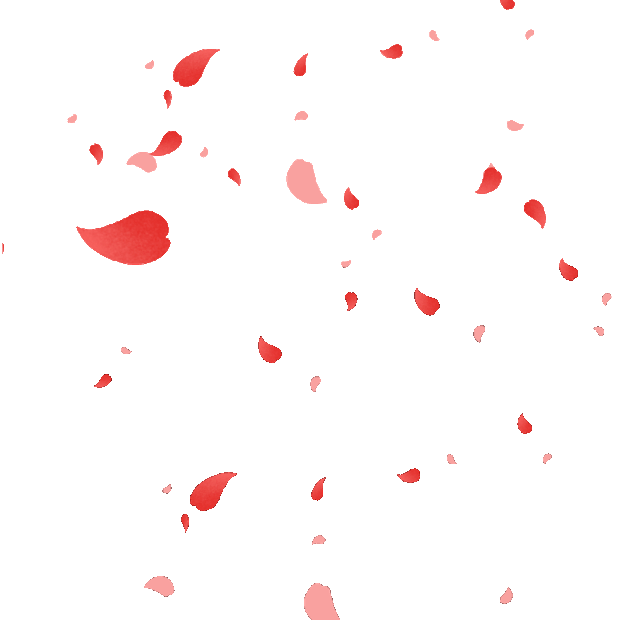红色玫瑰花瓣从天而降gif图片
