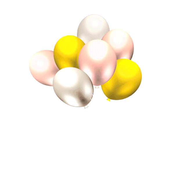 金粉银三色混合装饰气球小动画