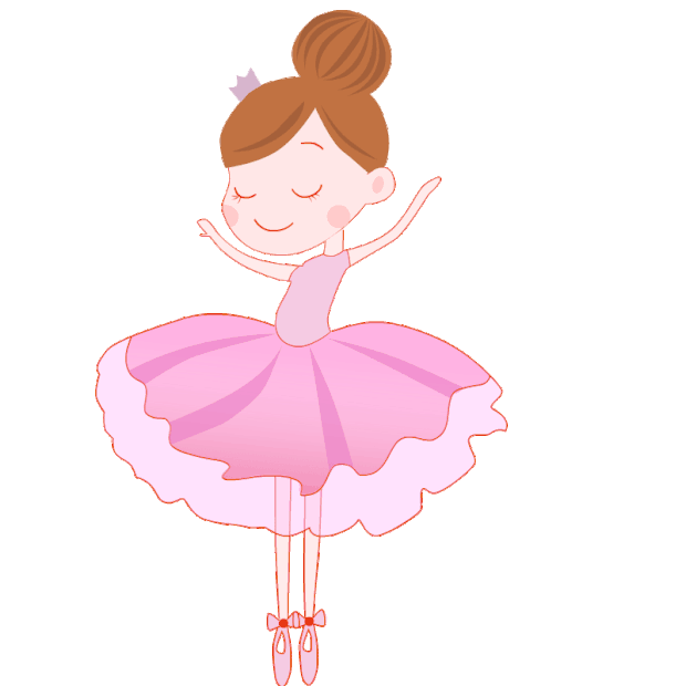 粉色裙子可爱芭蕾舞女孩矢量图