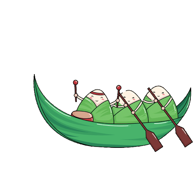 端午节粽子划龙舟绿色
