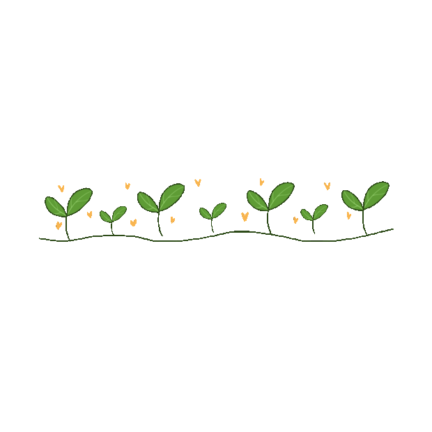 绿色手绘植物公众号分割线插画