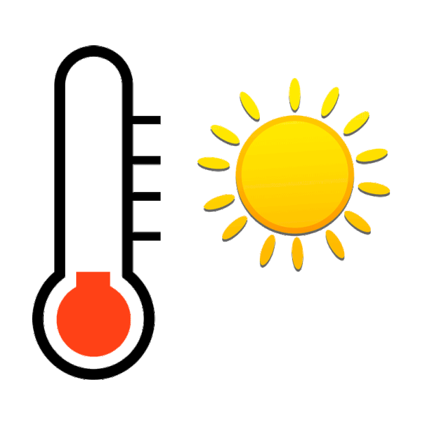 夏季太阳与温度计矢量图升温高温