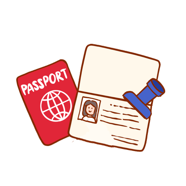 护照盖章出国旅游安检