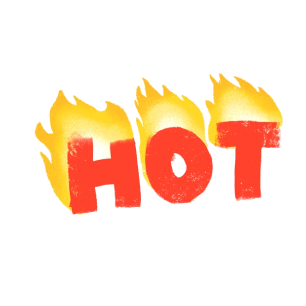 火爆红色手绘hot电商促销热销标签火焰燃烧gif图片艺术字